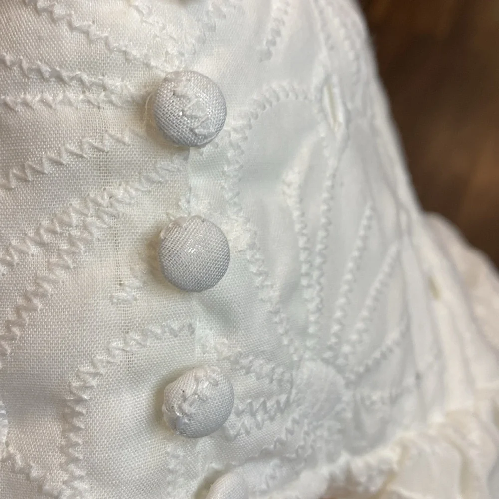 TCEC White Eyelet Halter Mini Women's Dress L - Picture 11 of 11
